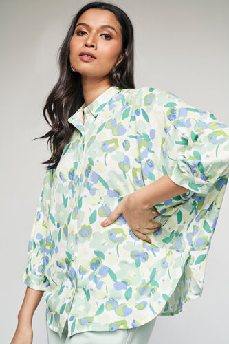 Marsha Printed Shirt, Green, image 1